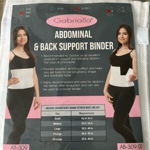 GABRIALLA ABDOMINAL & BACK SUPPORT BINDER-WHITE-MEDIUM-BRAND NEW
